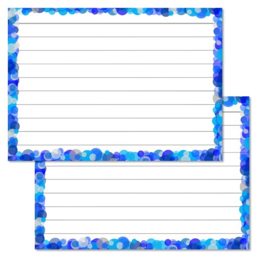 Blue Confetti Leitner flashcards A7 size
