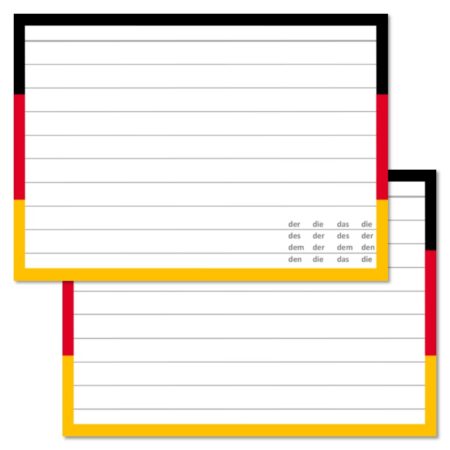 German Leitner flashcards A7 size