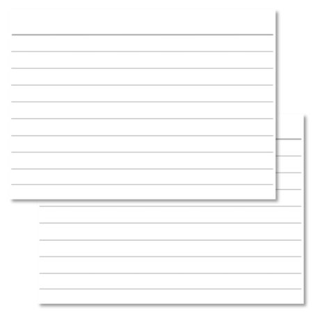 Lined white Leitner flashcards A7 size