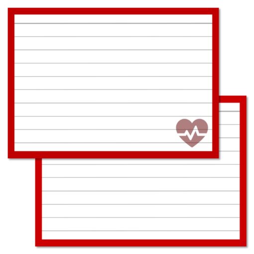Medicin Heart Leitner flashcards A7 size