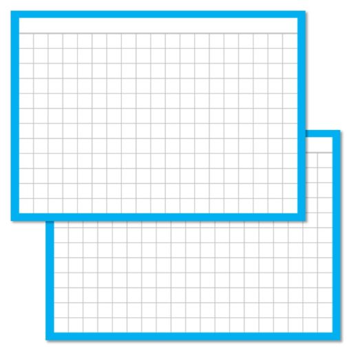 Checkered Blue Leitner flashcards A7 size