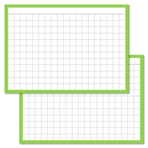Checkered Light Green Leitner flashcards A7 size