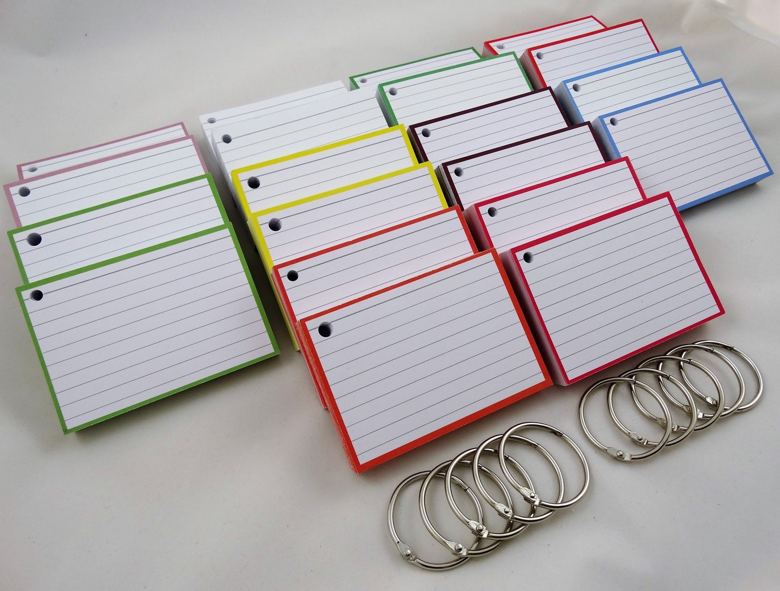 Index Cards, White Ruled 3x5 Inch Index Card with Ring, Note Taking Ruled  Paper for School,