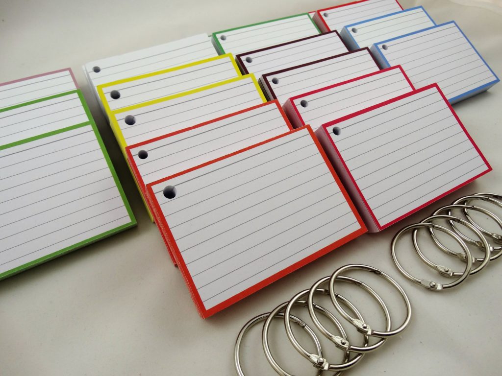 Colour Pack 1000 A7 Flashcards + Perforation & 10 Binder Rings Flashcards and Stationery