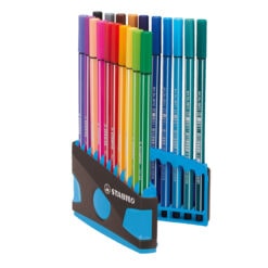 Stabilo Pen 68 Colour Parade 20 felt tip pens Blue Grey Case open