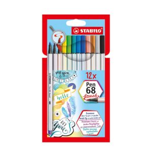 Stabilo-Pen-68-Brush-Felt Pens-12-Colours